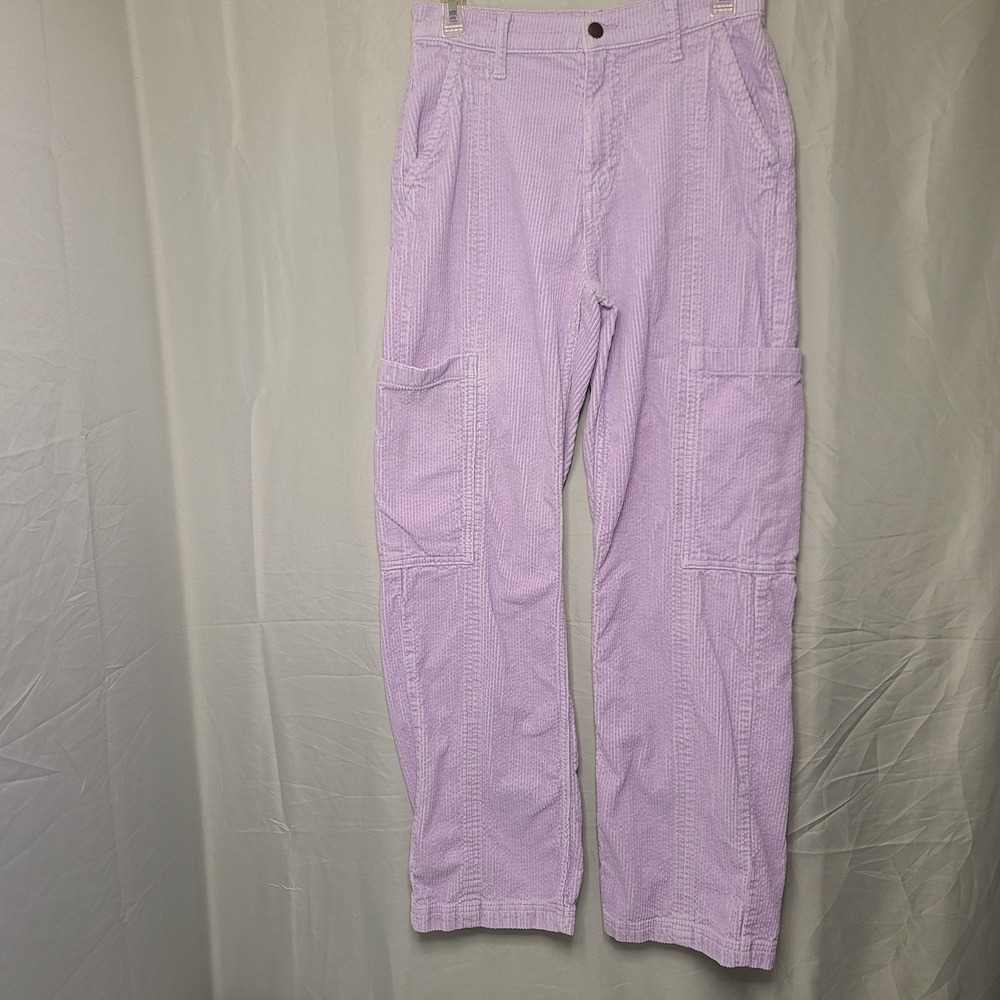 Arizona Womens Jeans Size 7 Lilac Purple Corduroy‎ Cargo Pockets Relaxed Fit